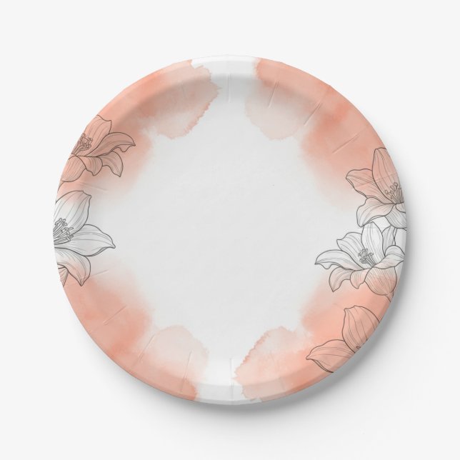 Flowery Paper Plate (Front)