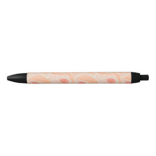 Flowery pattern black ink pen