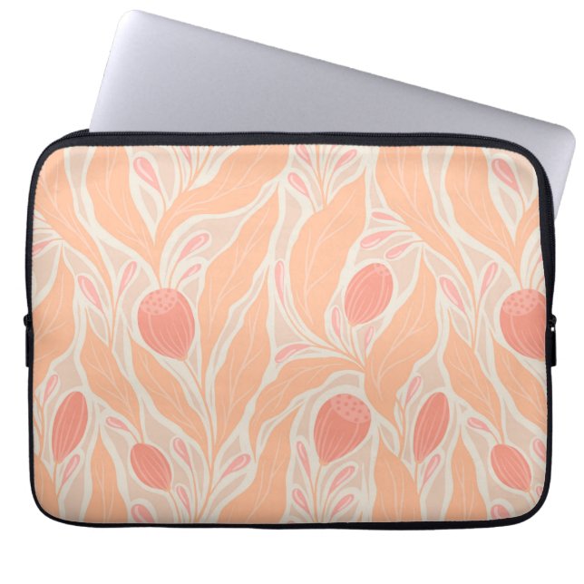 Flowery pattern laptop sleeve (Front)