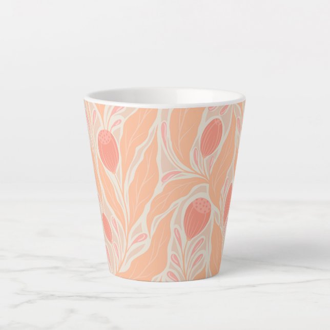 Flowery pattern latte mug (Front)
