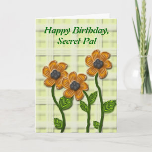 Flowery Secret Pal Birthday Card