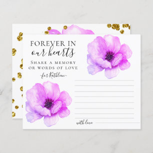 Flowery Share a Memory Funeral Attendance Card