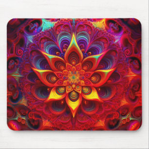 Flowery Sierpinski Gasket Fractal Mouse Mat