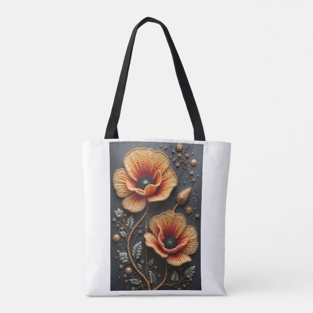 Flowery Tote Bag  (Back)