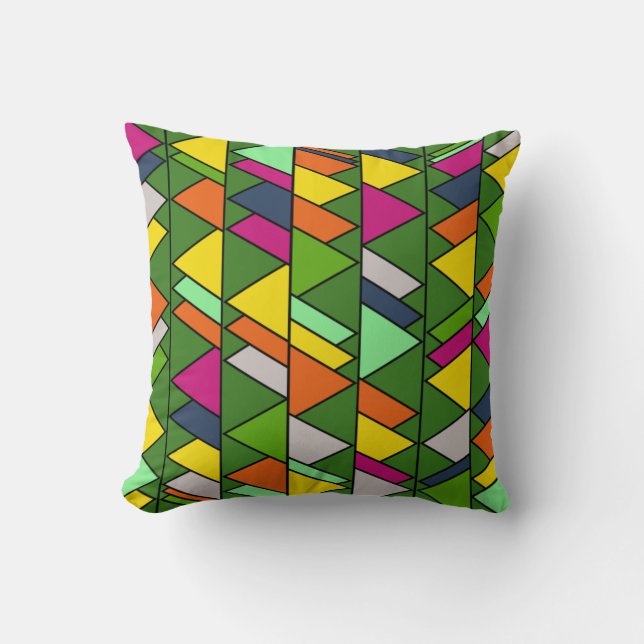 Flowery Triangles  Cushion (Front)