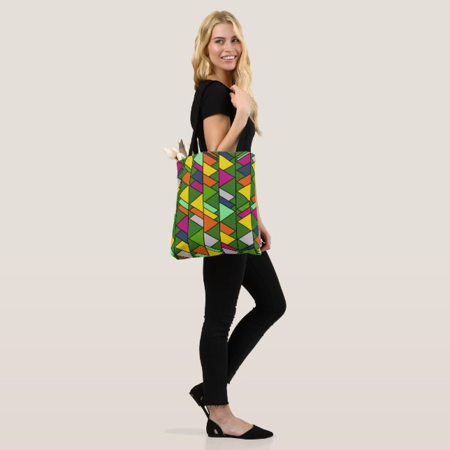 Flowery Triangles  Tote Bag (On Model)