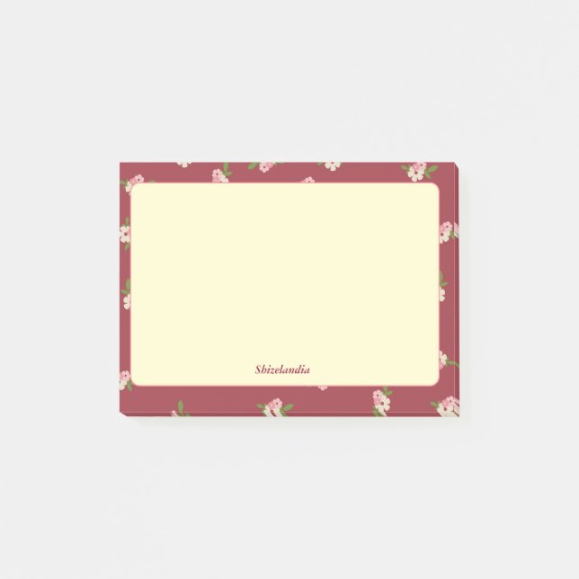 Flowery Vintage Post-It Post-it Notes (Front)