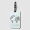 Flowery World Map Wanderlust Luggage Tag