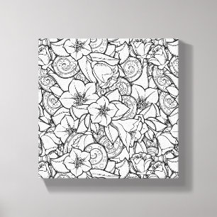 Flowery Zendoodle 6 Canvas Print
