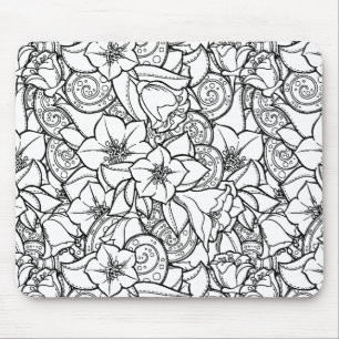 Flowery Zendoodle Mouse Mat