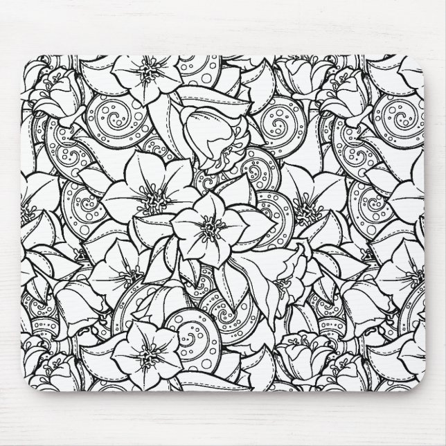 Flowery Zendoodle Mouse Mat (Front)