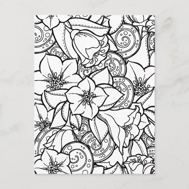Flowery Zendoodle Postcard (Front)