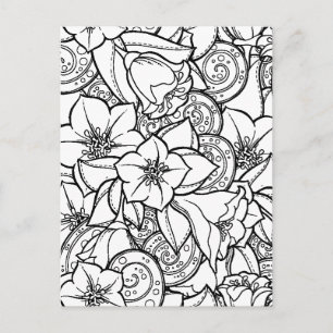 Flowery Zendoodle Postcard
