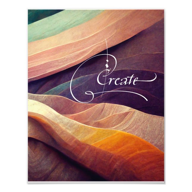 Flowing Abstract, Create Decorative Typography Photo Print (Front)