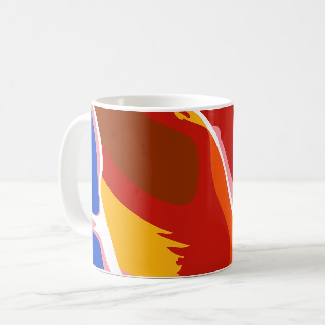 Flowing Abstract Forms with Bold Colors Coffee Mug (Front Left)