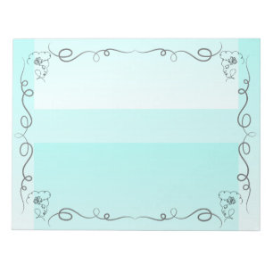 Flowing Beauty Aqua Large Notepad