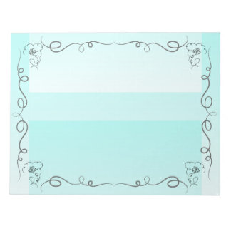 Flowing Beauty Aqua Large Notepad