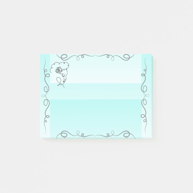 Flowing Beauty Aqua Sticky Notes (Front)