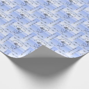 Flowing Beauty: Periwinkle Line Art Gift Wrap Roll