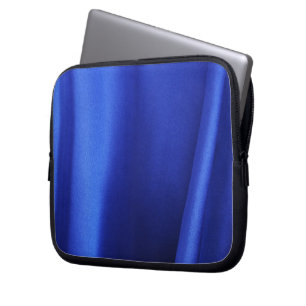 Flowing Blue Silk Fabric Abstract Laptop Sleeve