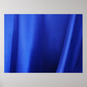 Flowing Blue Silk Fabric Abstract Poster