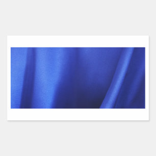 Flowing Blue Silk Fabric Abstract Rectangular Sticker