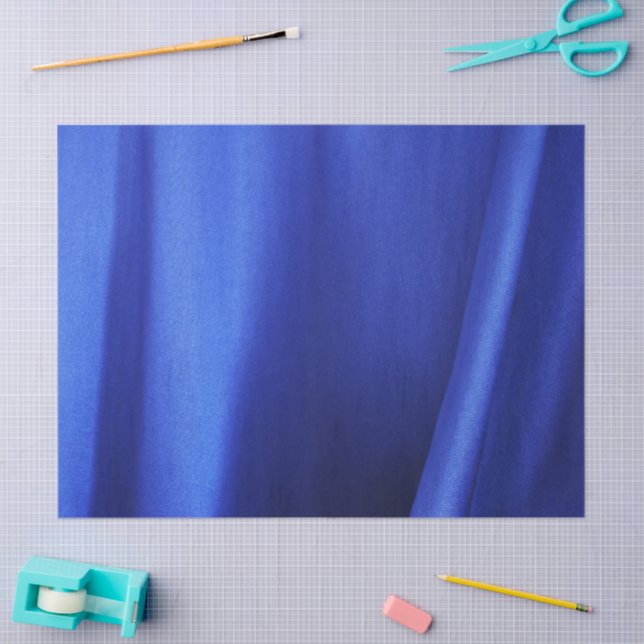 Flowing Blue Silk Fabric Abstract Tissue Paper (Craft)