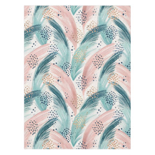 Flowing Brushstroke & Gold Dot Abstract Pattern Tablecloth