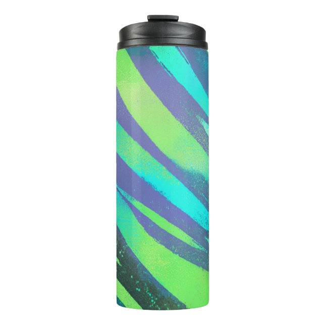 flowing color weightings in neon light thermal tumbler (Front)