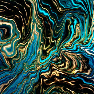 Flowing Colours Marble Aqua Gold Towel Set