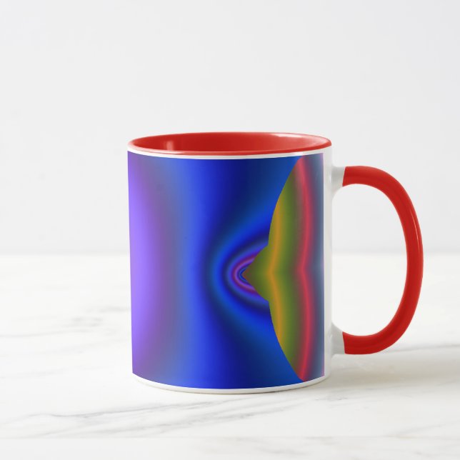 Flowing Deep Bluish Fractal Mug (Right)