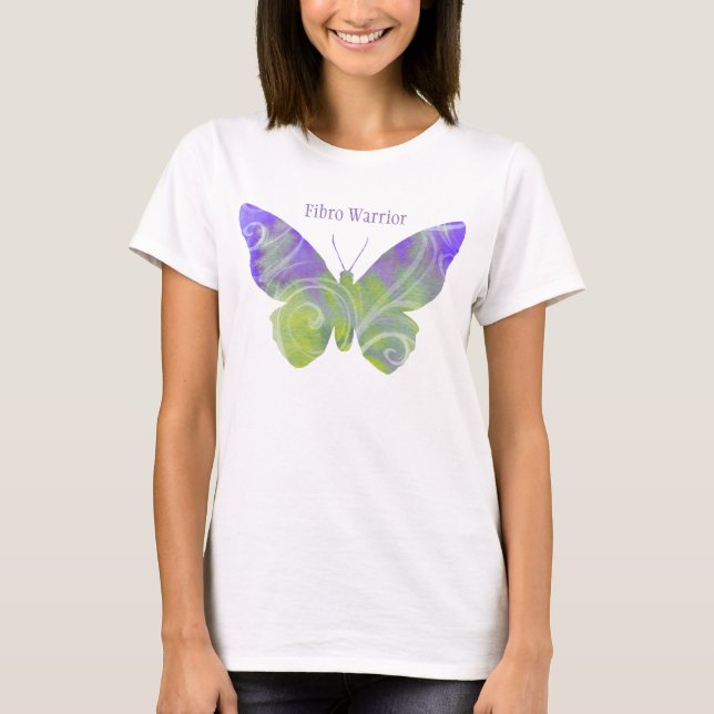 Flowing Fibro Warrior Shirt With Purple Butterfly (Front)