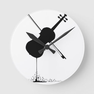 Flowing Fiddle Music Round Clock