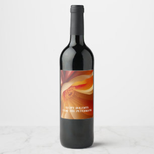Flowing Floral in Red Wine Label