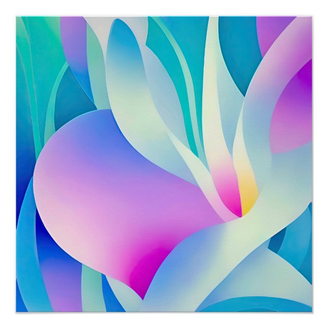 Flowing Florals in Pastel Poster (Front)