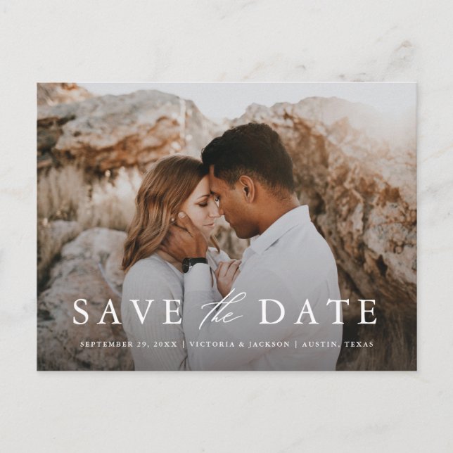 Flowing Formal Save the Date Postcard (Front)