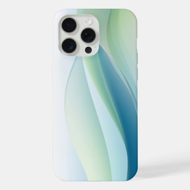 Flowing forms in shades of green iPhone case (Back)