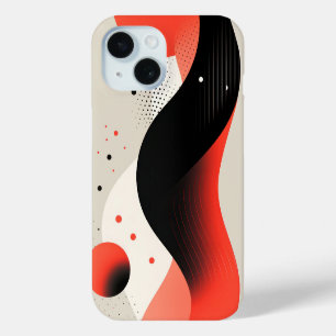 Flowing forms with circles iPhone 15 case