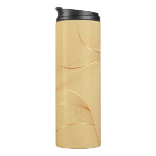 Flowing Gold Lines Luxury Abstract Background Art Thermal Tumbler