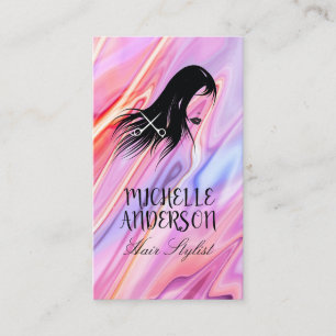 Flowing Hair Liquid Pastel Colours Business Card