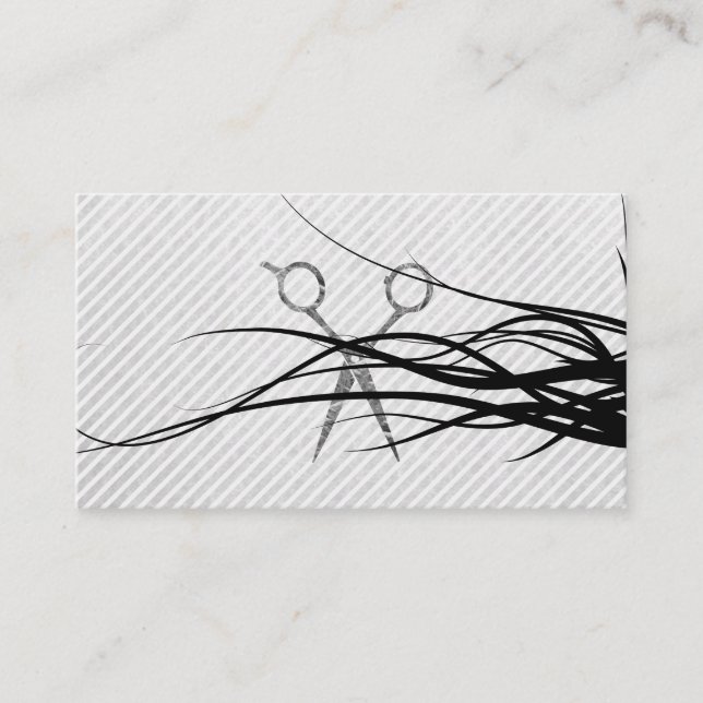 Flowing Hair Scissors Appointment Card (Front)