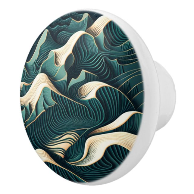 Flowing Harmony Ceramic Knob (Right)
