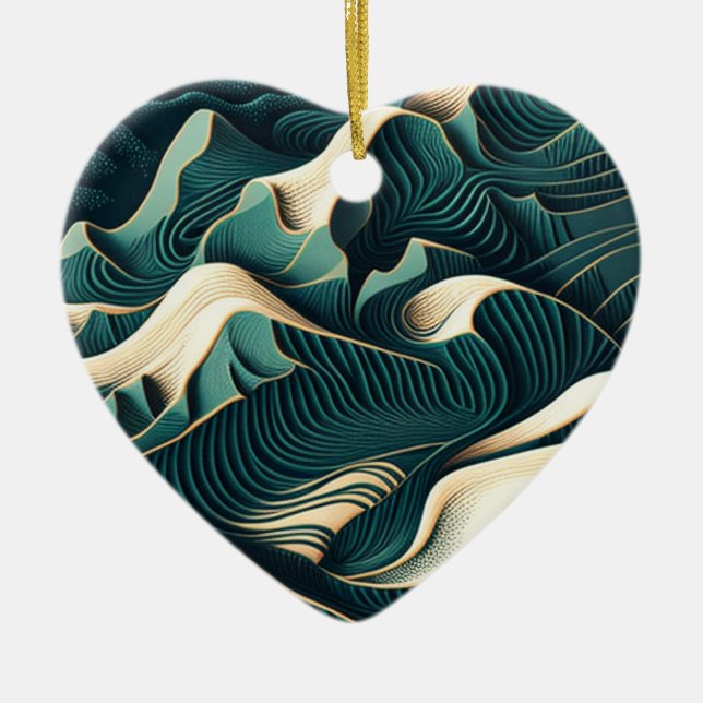 Flowing Harmony Ceramic Tree Decoration (Front)