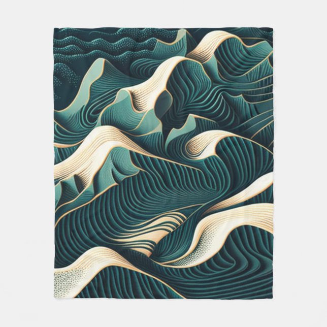 Flowing Harmony Fleece Blanket (Front)