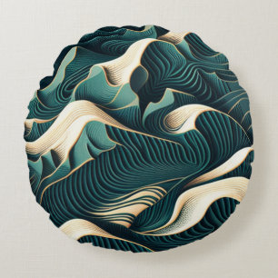 Flowing Harmony Round Cushion