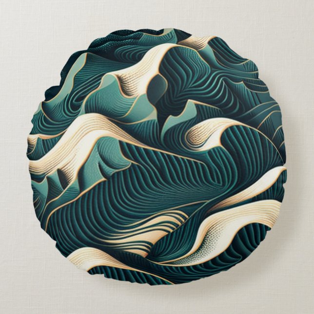 Flowing Harmony Round Cushion (Front)