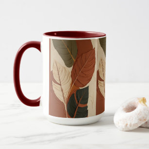 Flowing Hues Abstract Leaf Painting Mug