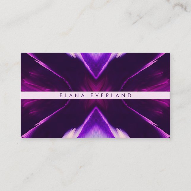 Flowing Ink Purple Profile Name Contact Appointment Card (Front)