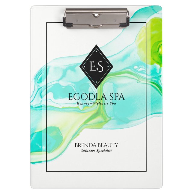 Flowing ink watercolors abstract marbling clipboard (Front)