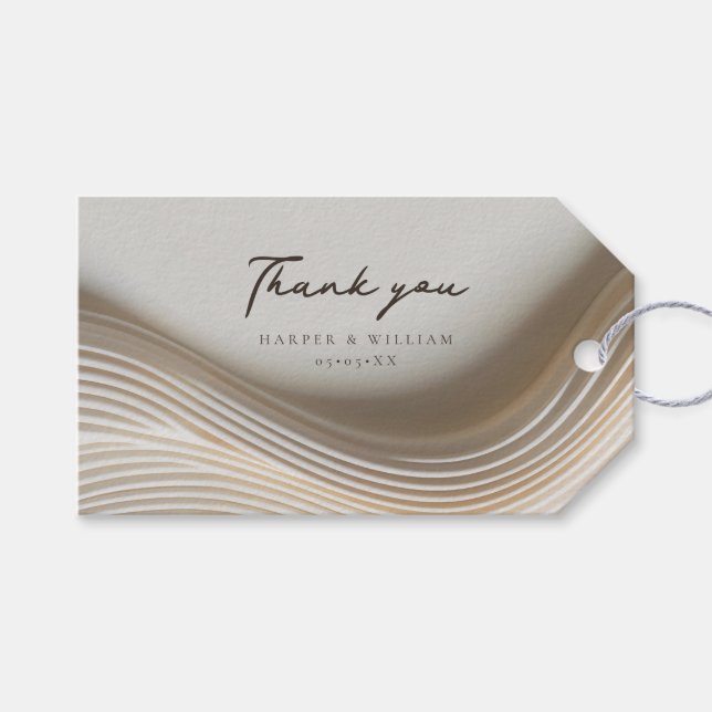 flowing ivory wedding thank you  gift tags (Front (Horizontal))